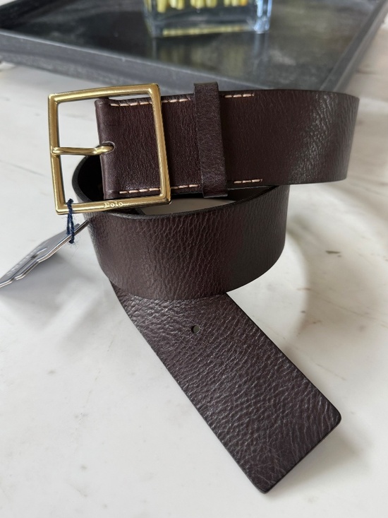 New Polo Ralph Lauren Square-Buckle Wide Leather Belt M main image 12